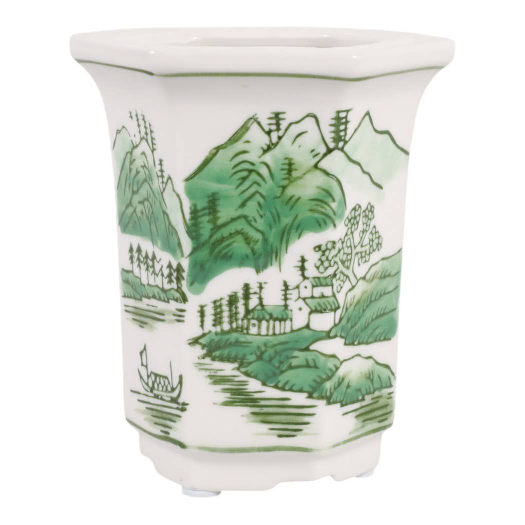 6 oz Green Cermaic Sage & Eucalyptus Candle