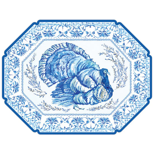Blue Octagon Turkey Disposable Placemat