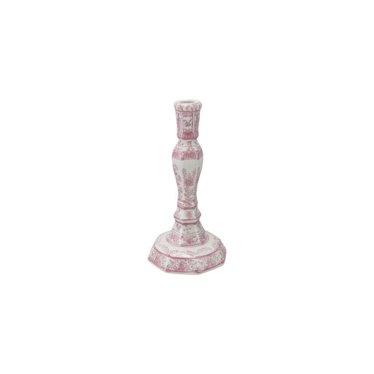Purple Floral Stoneware Candlesticks