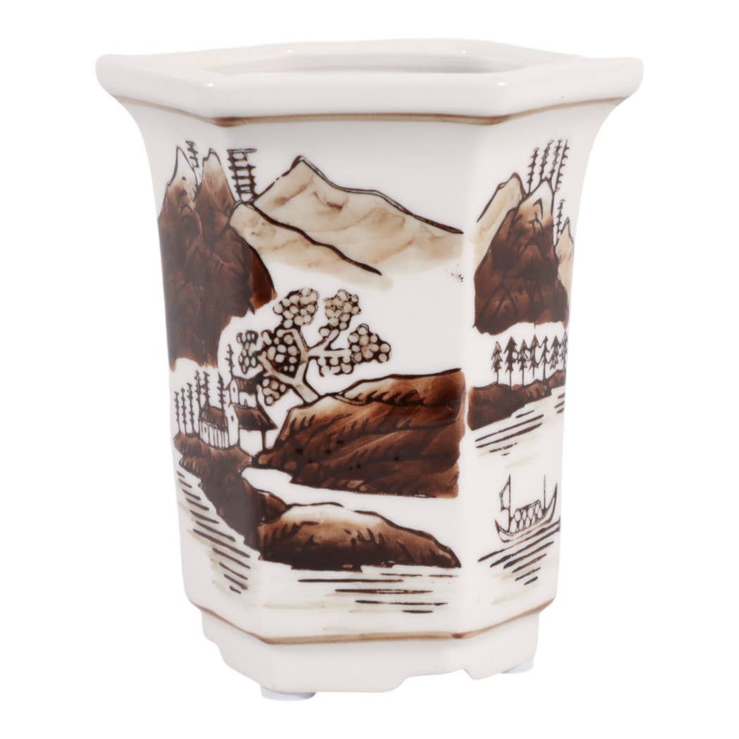6 oz Brown Cermaic Sage & Eucalyptus Candle