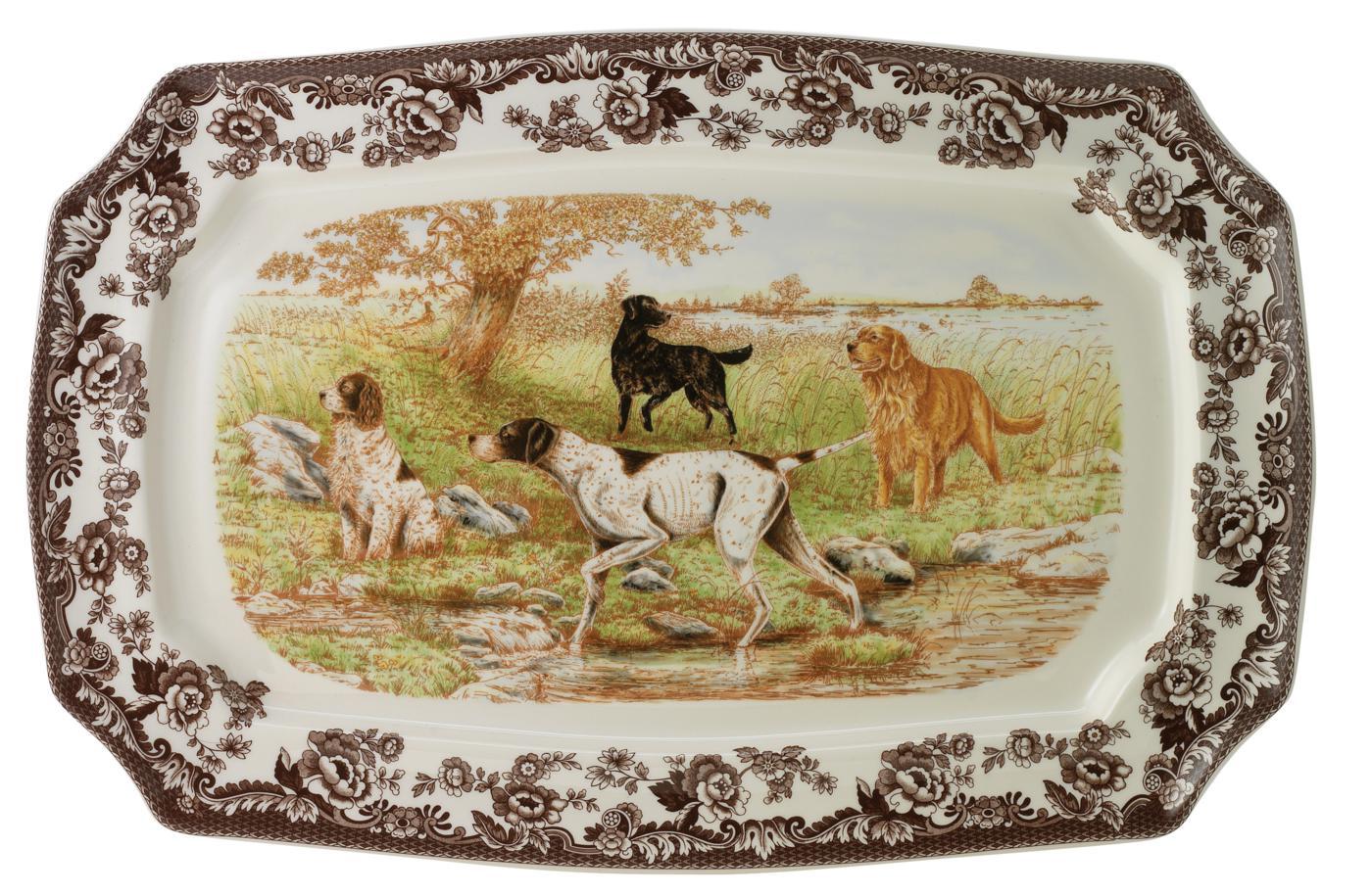 Spode Woodland Platter with Dogs