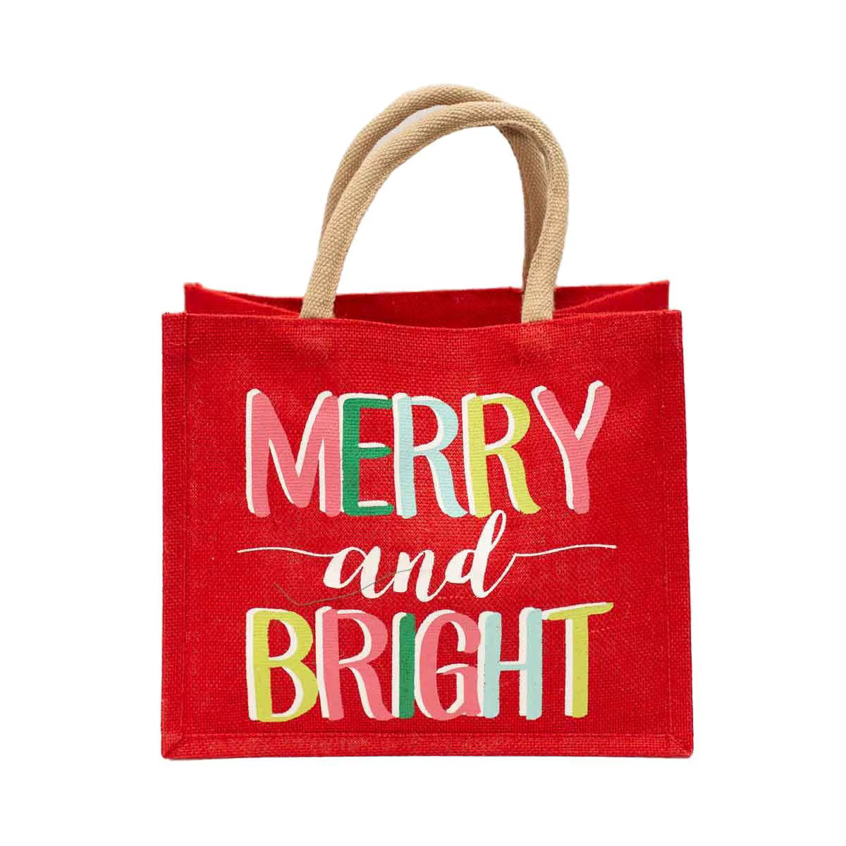 Merry & Bright Gift Tote-Red/Multi