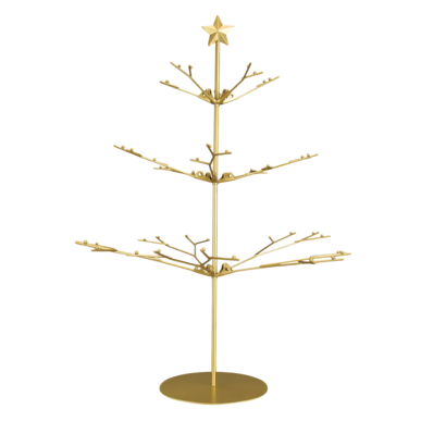 Old World Gold Metal Tabletop Christmas Tree Display