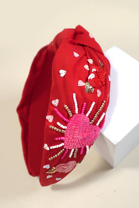 Red Beaded Headband