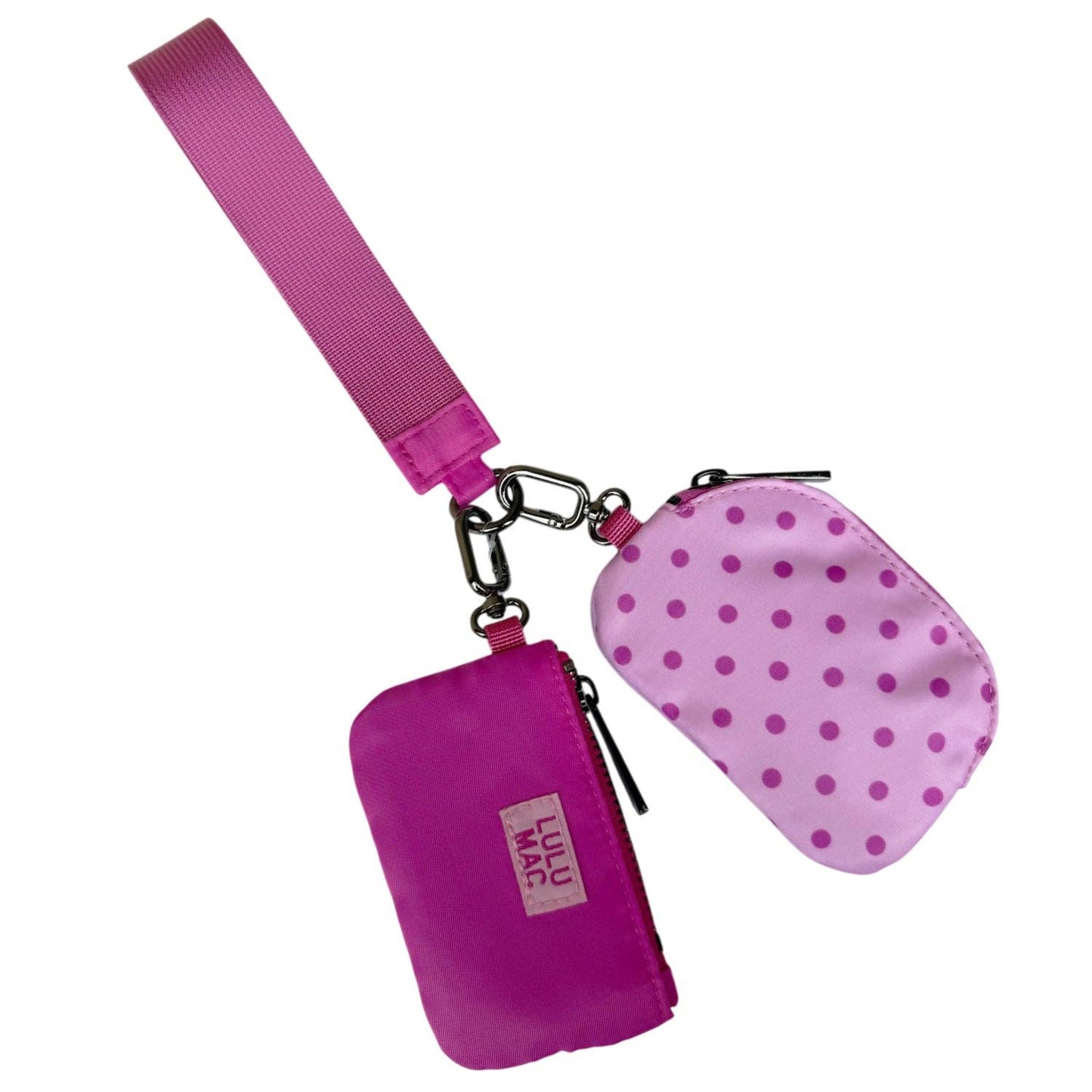 Lulu Mac Hot Pink Polka Dot Wristlet Wallet Set
