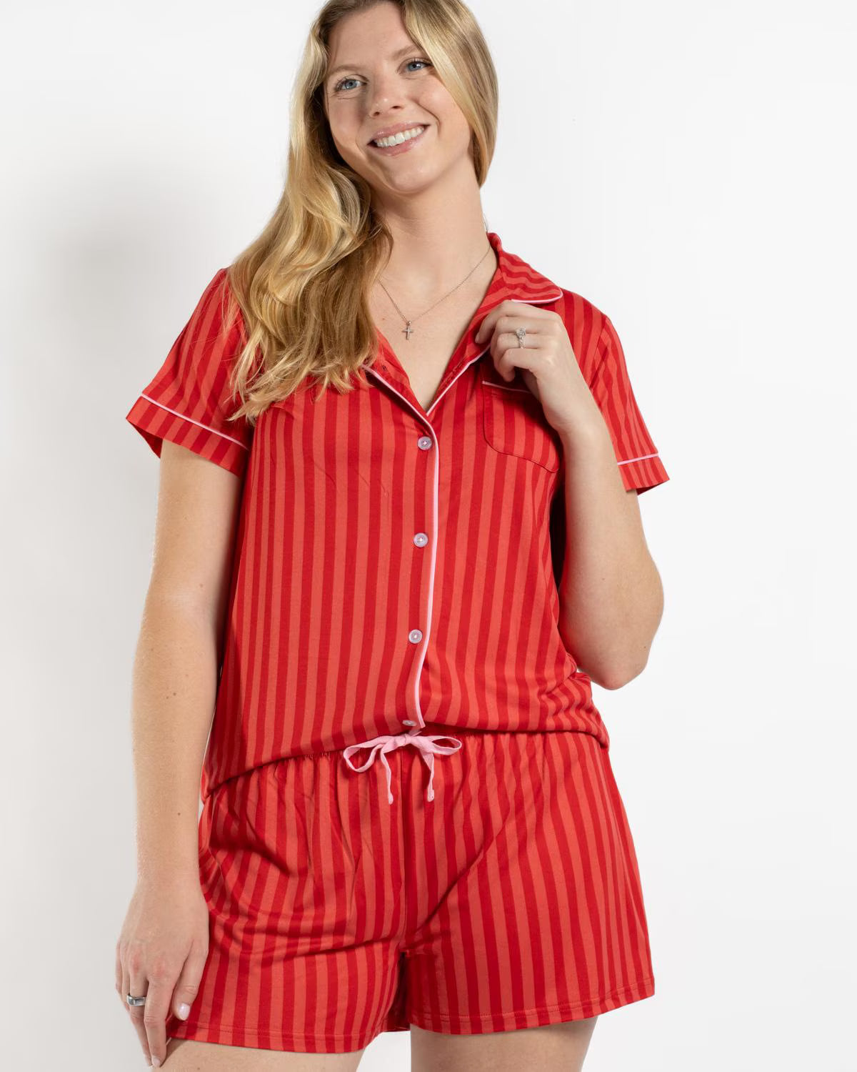 Carissa Stripe Sleep Set-Large