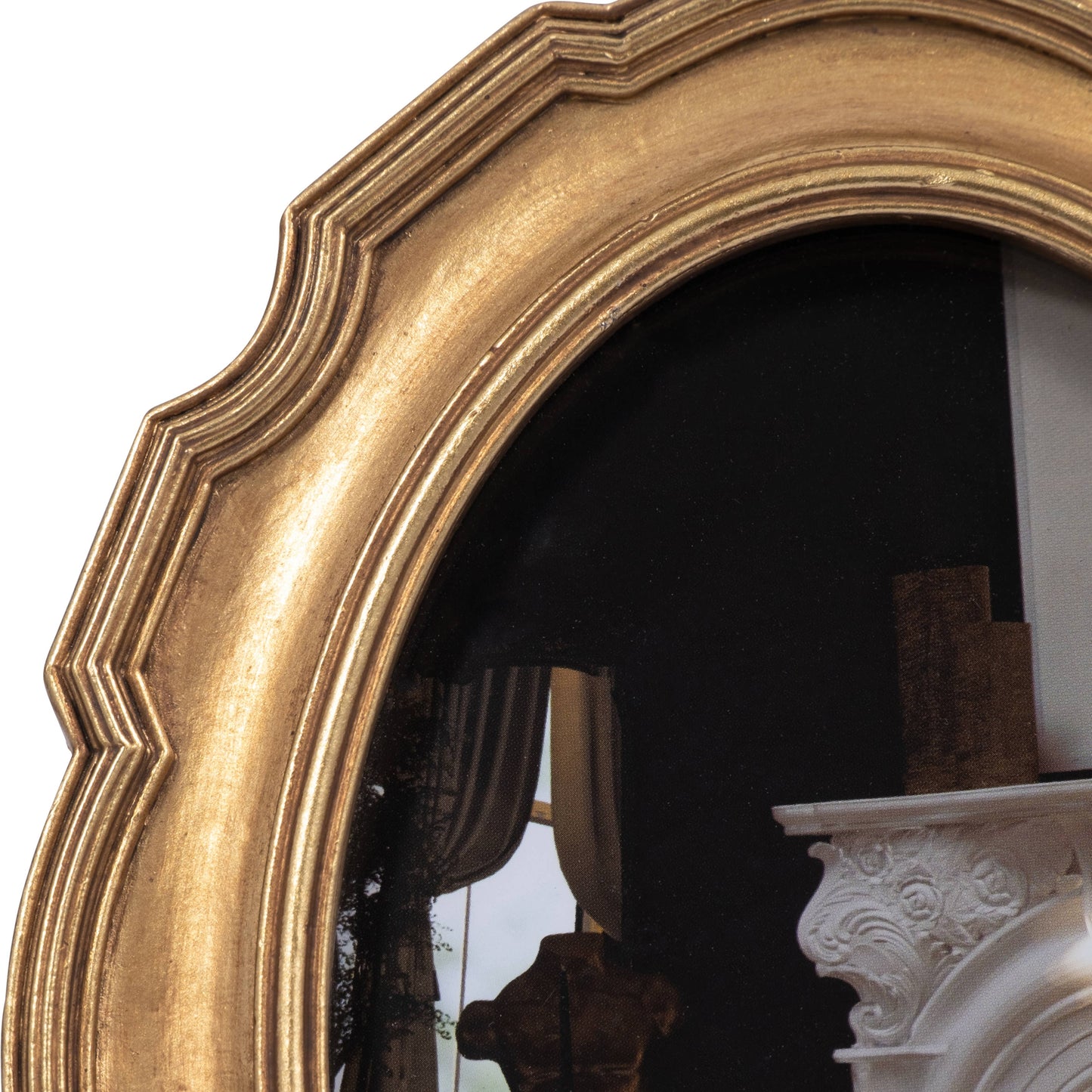4x6 Gold Polyresin Round Vintage Style Photo Frame