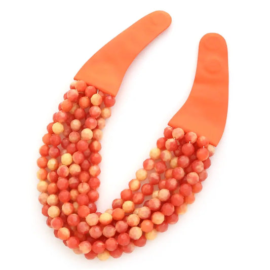 Beaded Magnetic Necklace - Orange