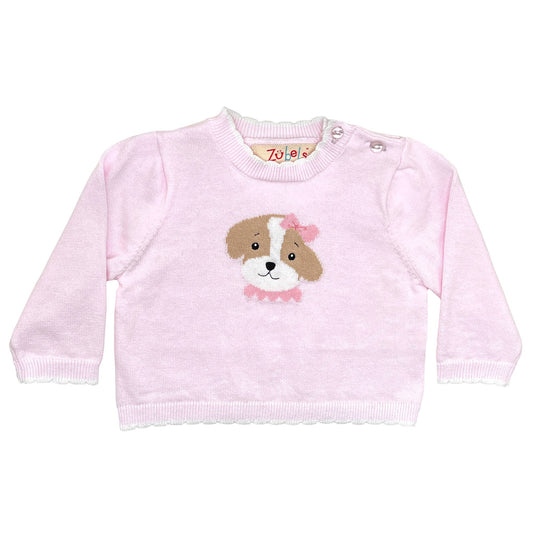 Dog Knit Sweater in Pink