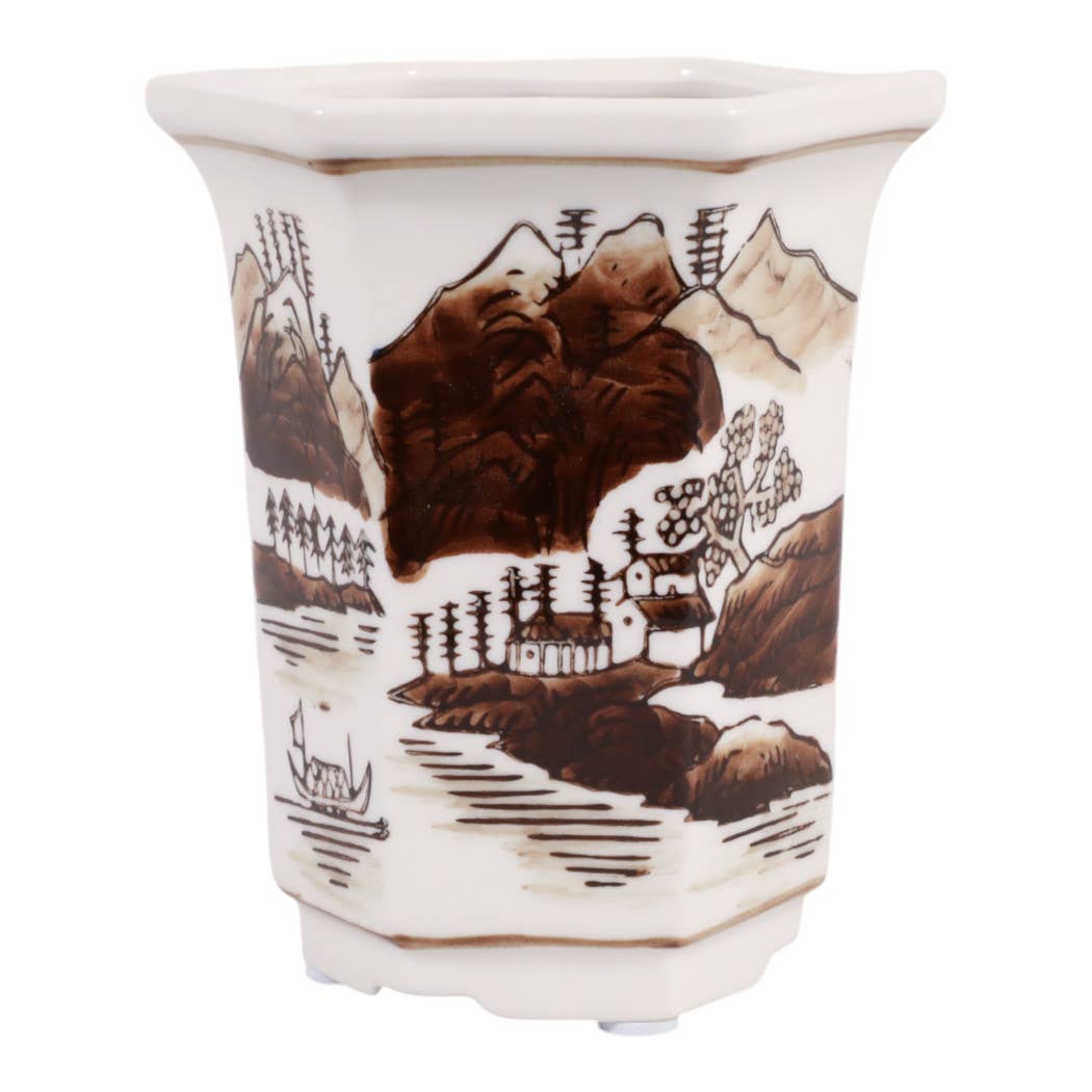 6 oz Brown Cermaic Sage & Eucalyptus Candle
