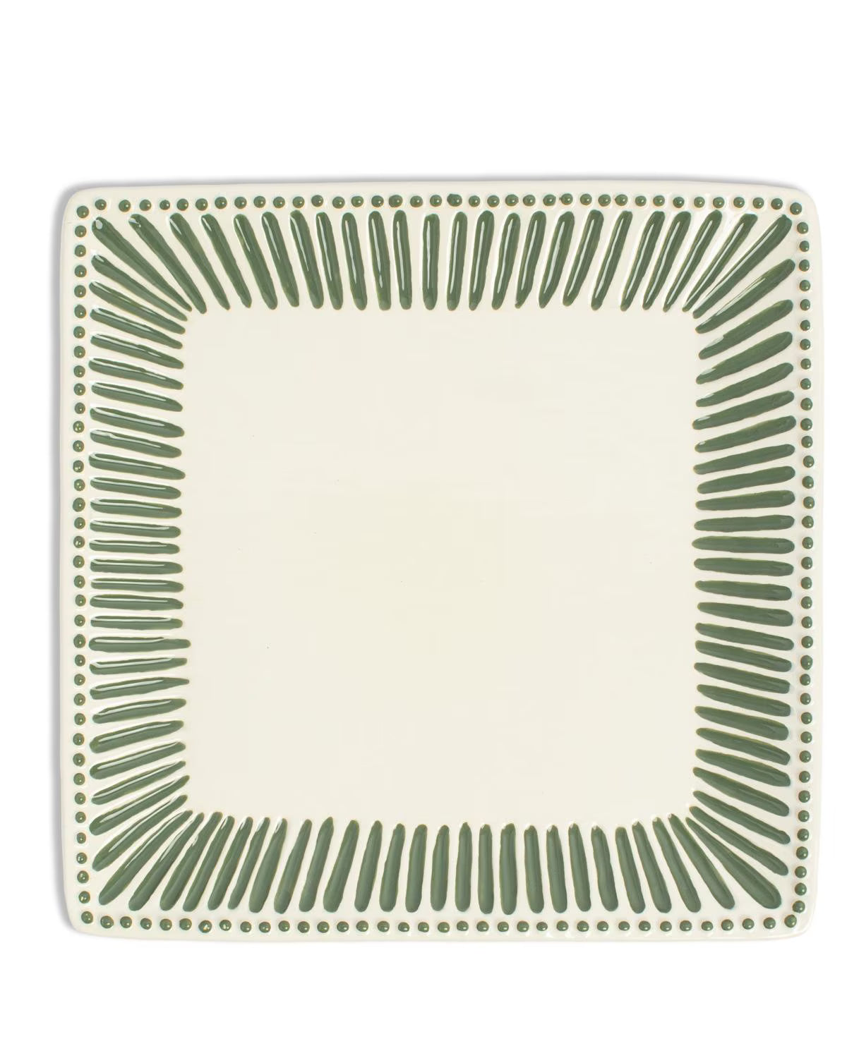 Ava Square Platter White/Green