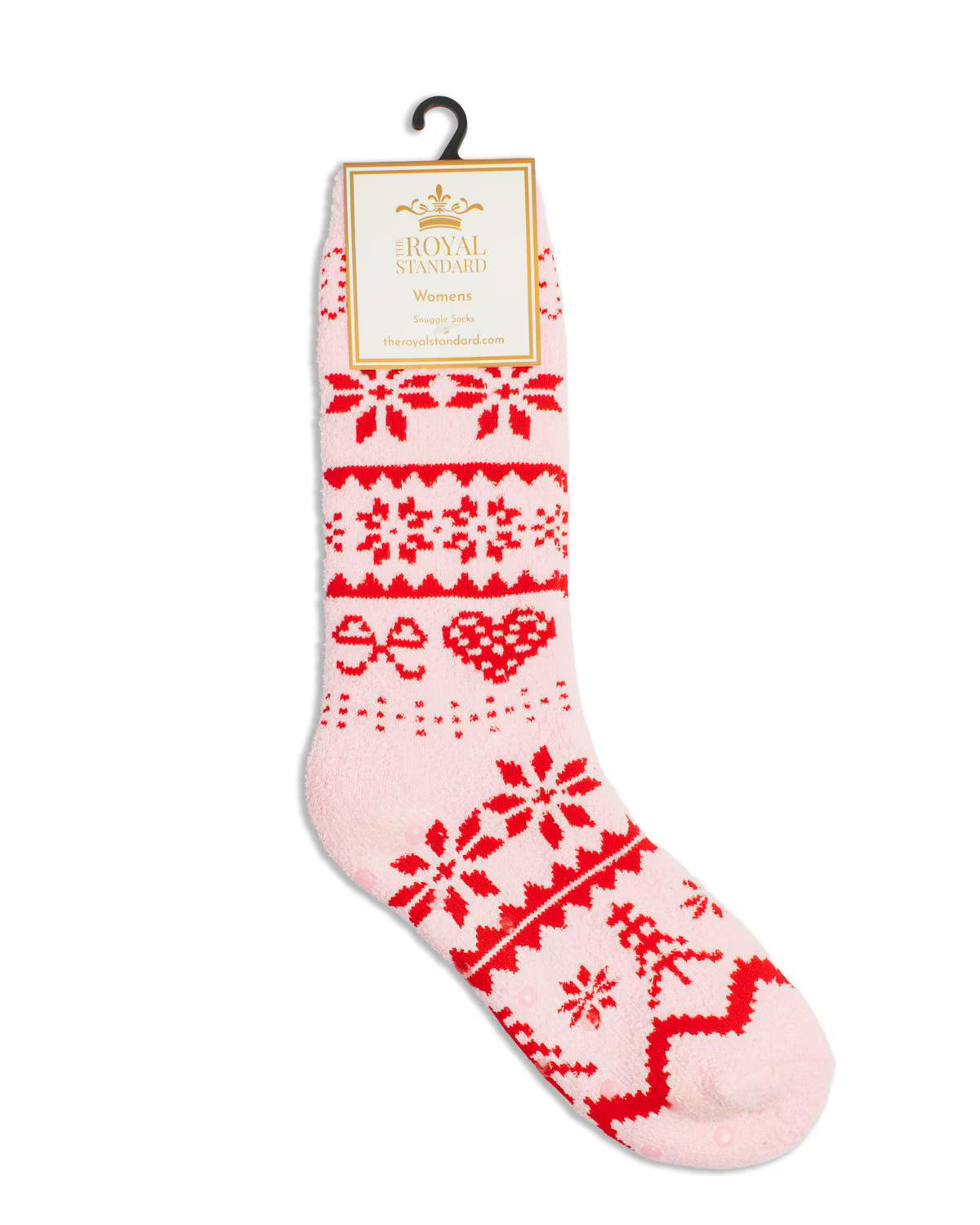 Women's Christmas Sweater Snuggle Socks-Pink/Red One Size