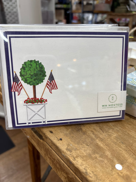 Patriotic Topiary Flat Notecards