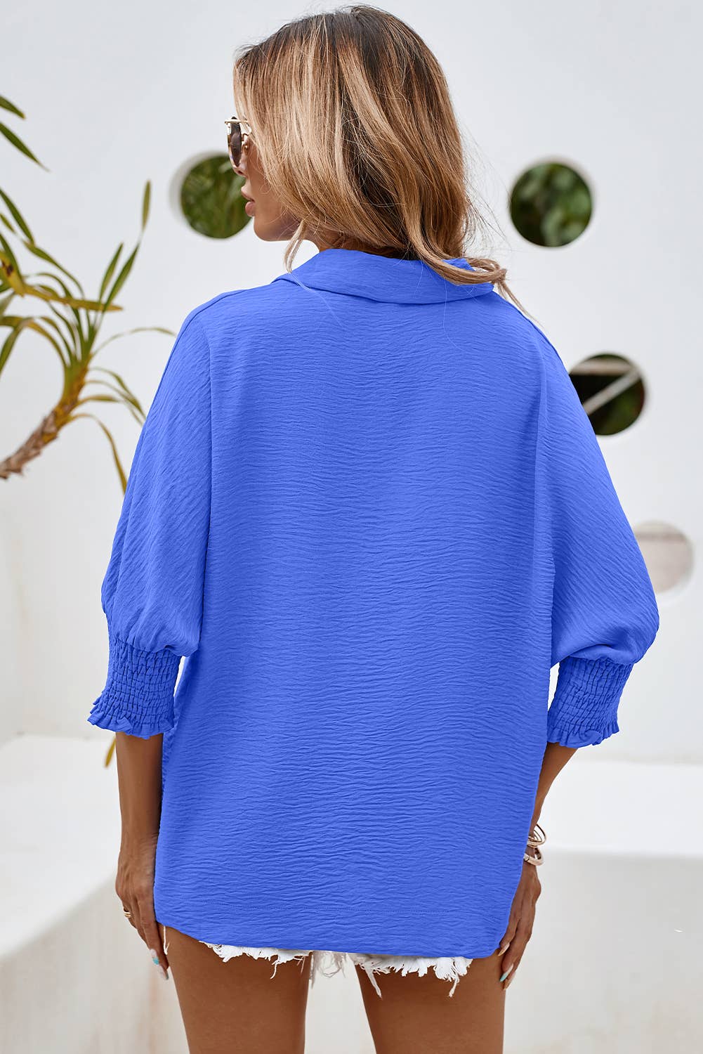 Smocked Sleeved Blouse