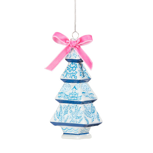 Chinoiserie Glass Tree Ornament