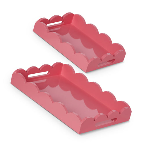 18.5" Bubblegum Scalloped Trays