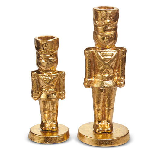 Gold Nutcracker Candle Sticks