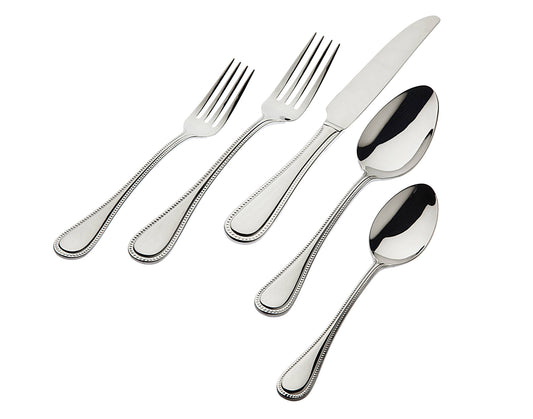 18/0 Stainless Steel 20pc Bead Flatware Set - Service for Four