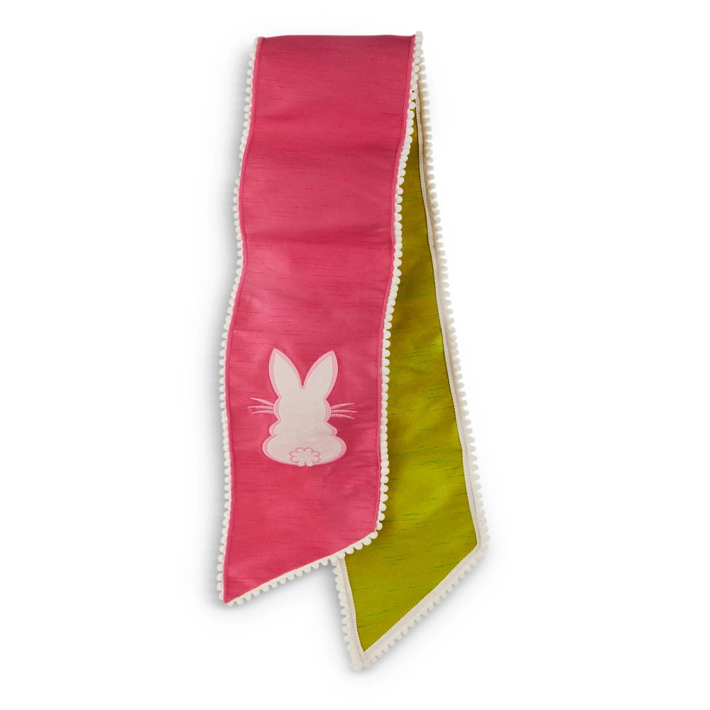Bunny Pom Pom Wired Wreath Sash