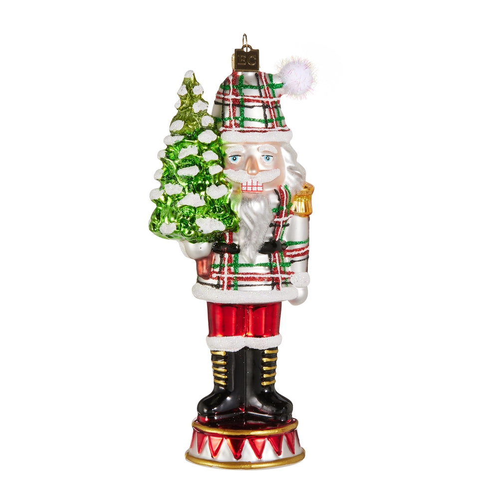 EC 7.5" Plaid Nutcracker Ornament