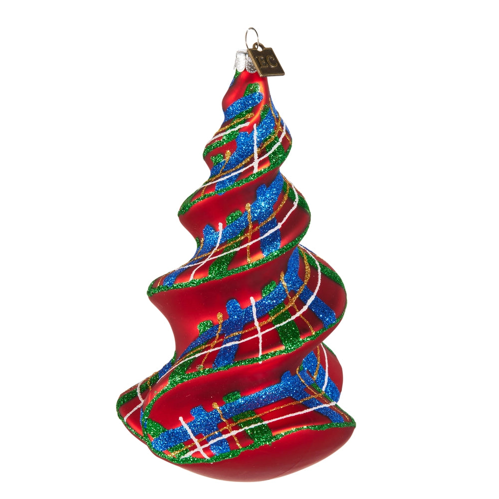 6.25" Tartan Spiral Tree Ornament