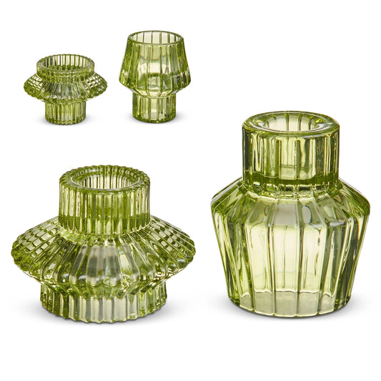 Green Vintage Candle Holders