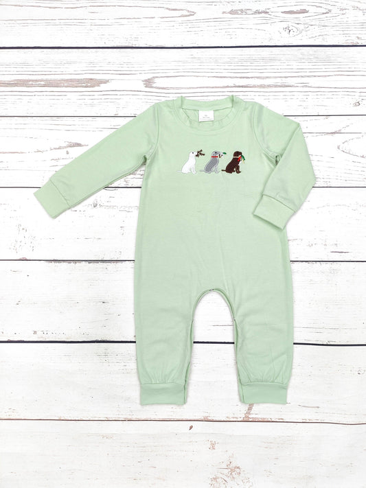 Boy Duck Dog Appliqué Romper