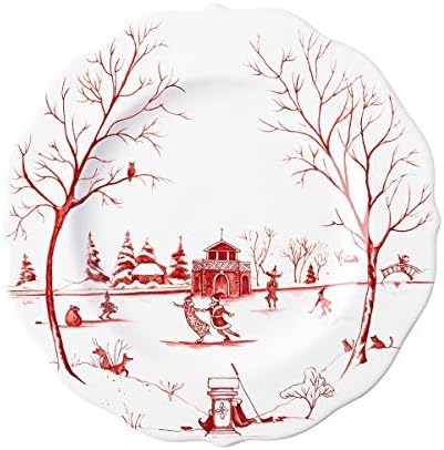 Winter Frolic Salad Plate-Ruby