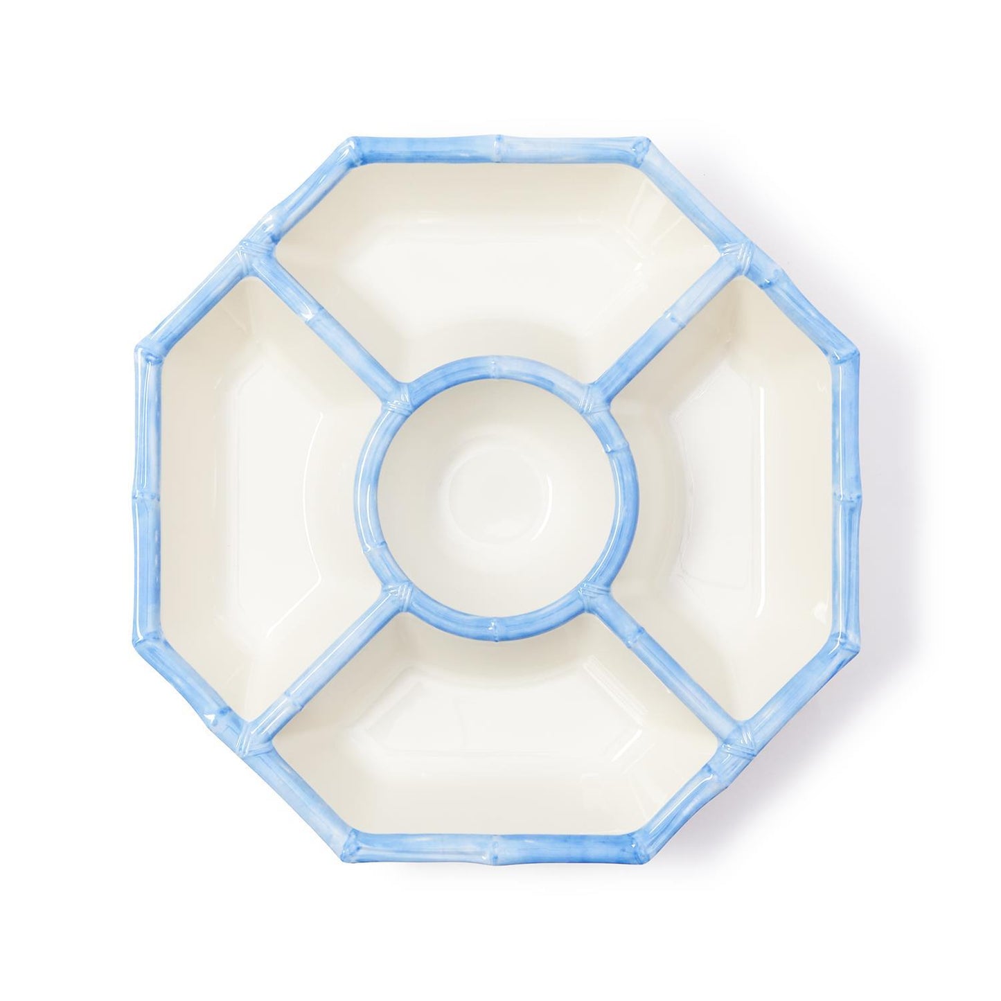 French Blue Bamboo Touch Chip and Dip Bowl