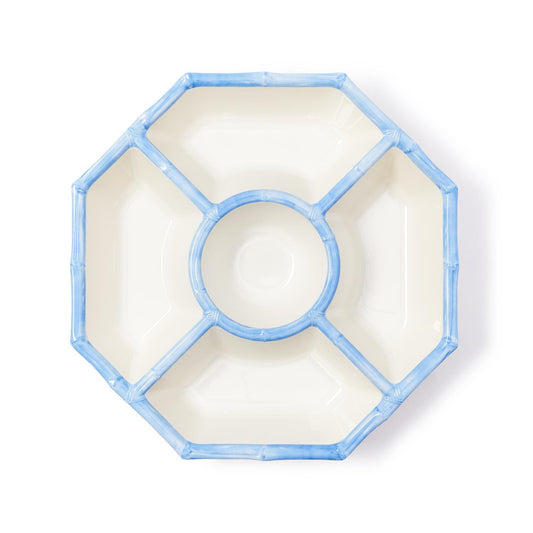 French Blue Bamboo Touch Chip and Dip Bowl