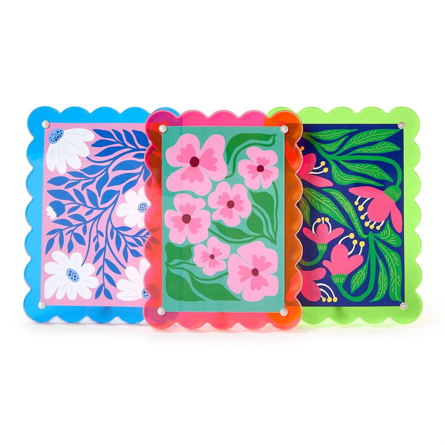 4x6 Scalloped Edge Colorful Acrylic Photo Frame