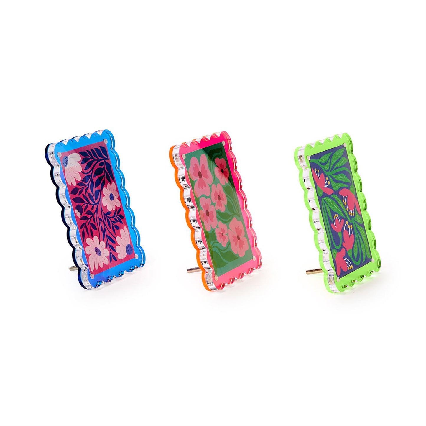 4x6 Scalloped Edge Colorful Acrylic Photo Frame