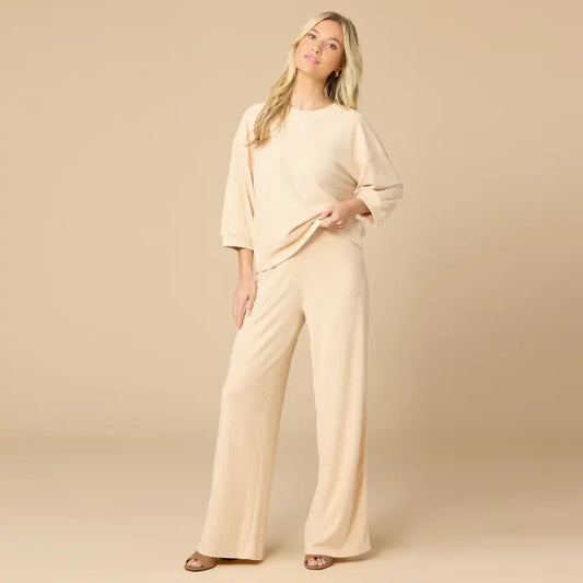 Softies Terry Crew Neck Set- Warm Sand