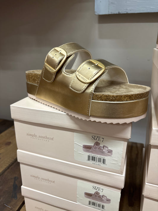 Simply Southern Gold Platform Sandal