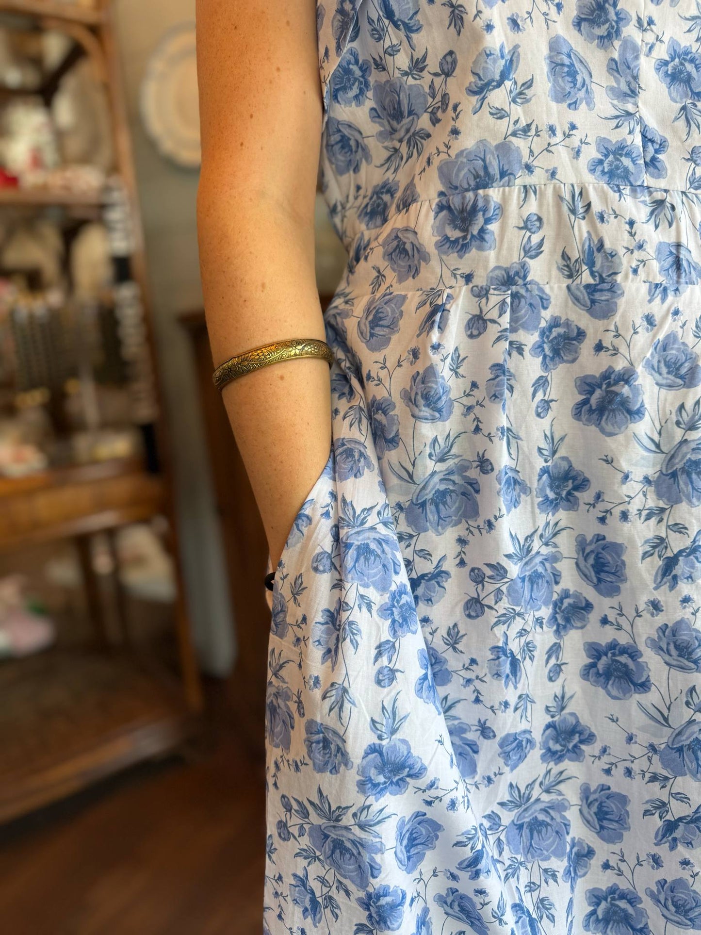 Blue Buds Maxi Dress