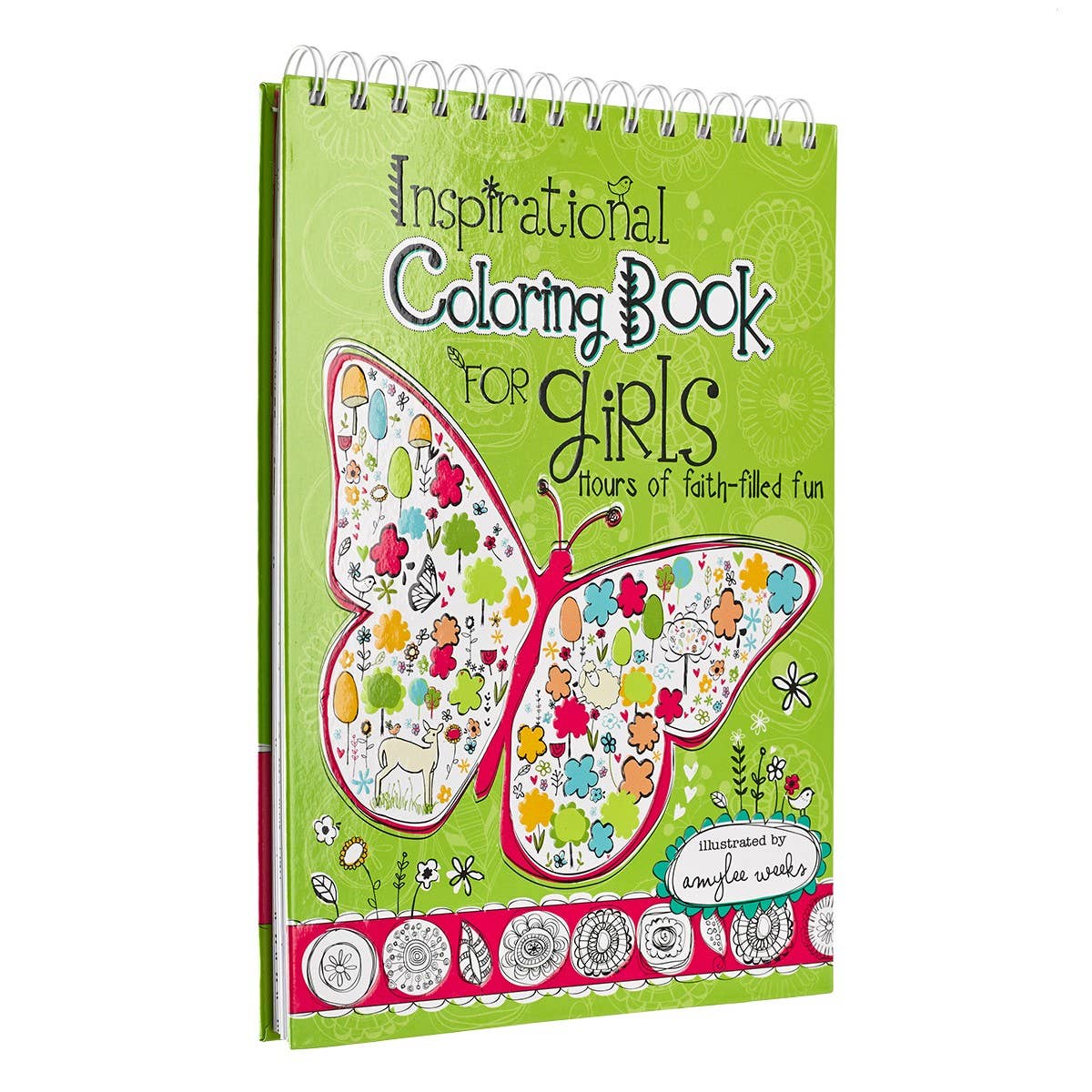 Wirebound Inspirational Coloring Book for Girls