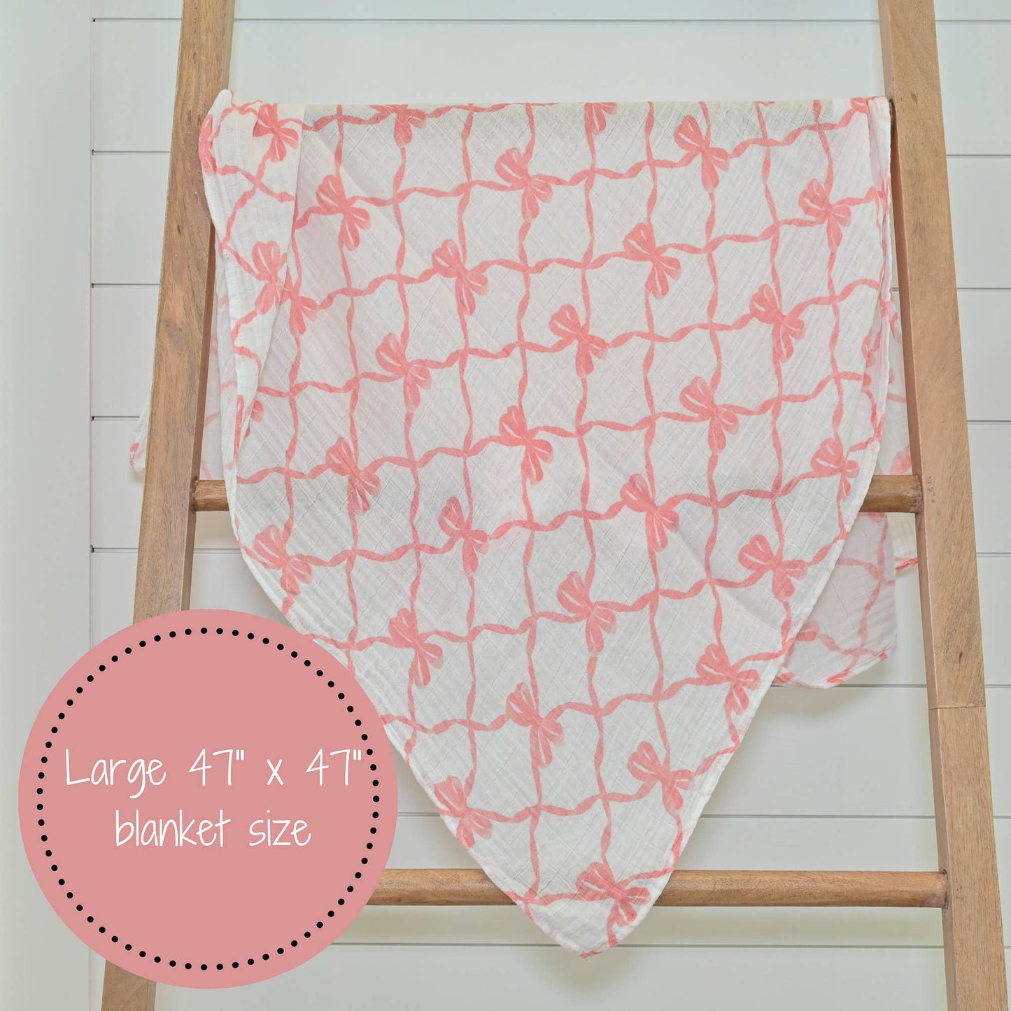 Pink Bow Baby Swaddle Blanket
