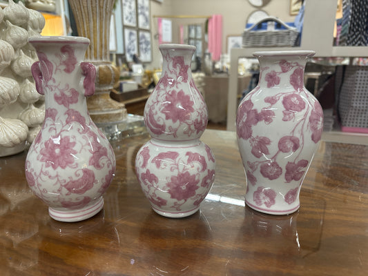 hazel mazel stoneware vase with floral design purple & white