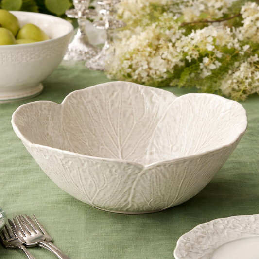 Le Jardin White Cabbage 3-D Deep Bowl