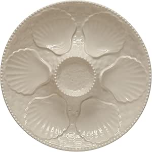 Creative Co-Op 10 Inches Round Stoneware Oyster