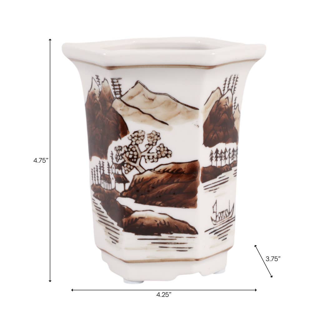 6 oz Brown Cermaic Sage & Eucalyptus Candle