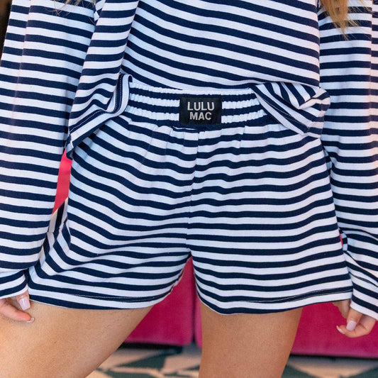 Lulu Mac Navy Striped Shorts
