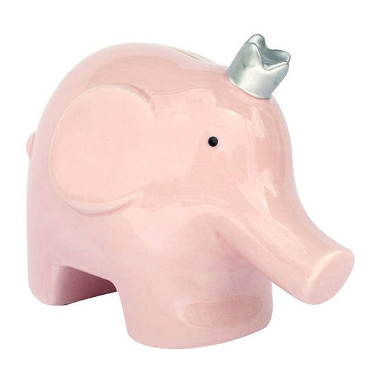 Elephant Ceramic Piggy Bank (Pink + Blue)