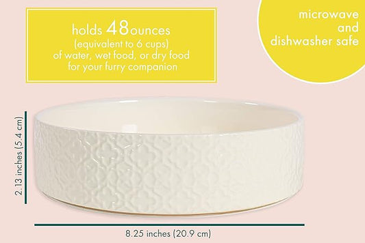 Kendra Scott Large Dog Bowl, Microwave and Dishwasher Safe, 48 Oz