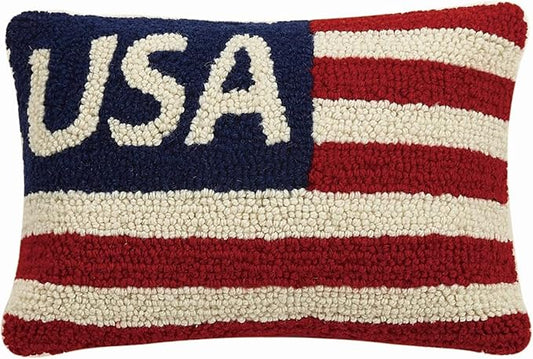 USA Flag Red White Blue Pillow