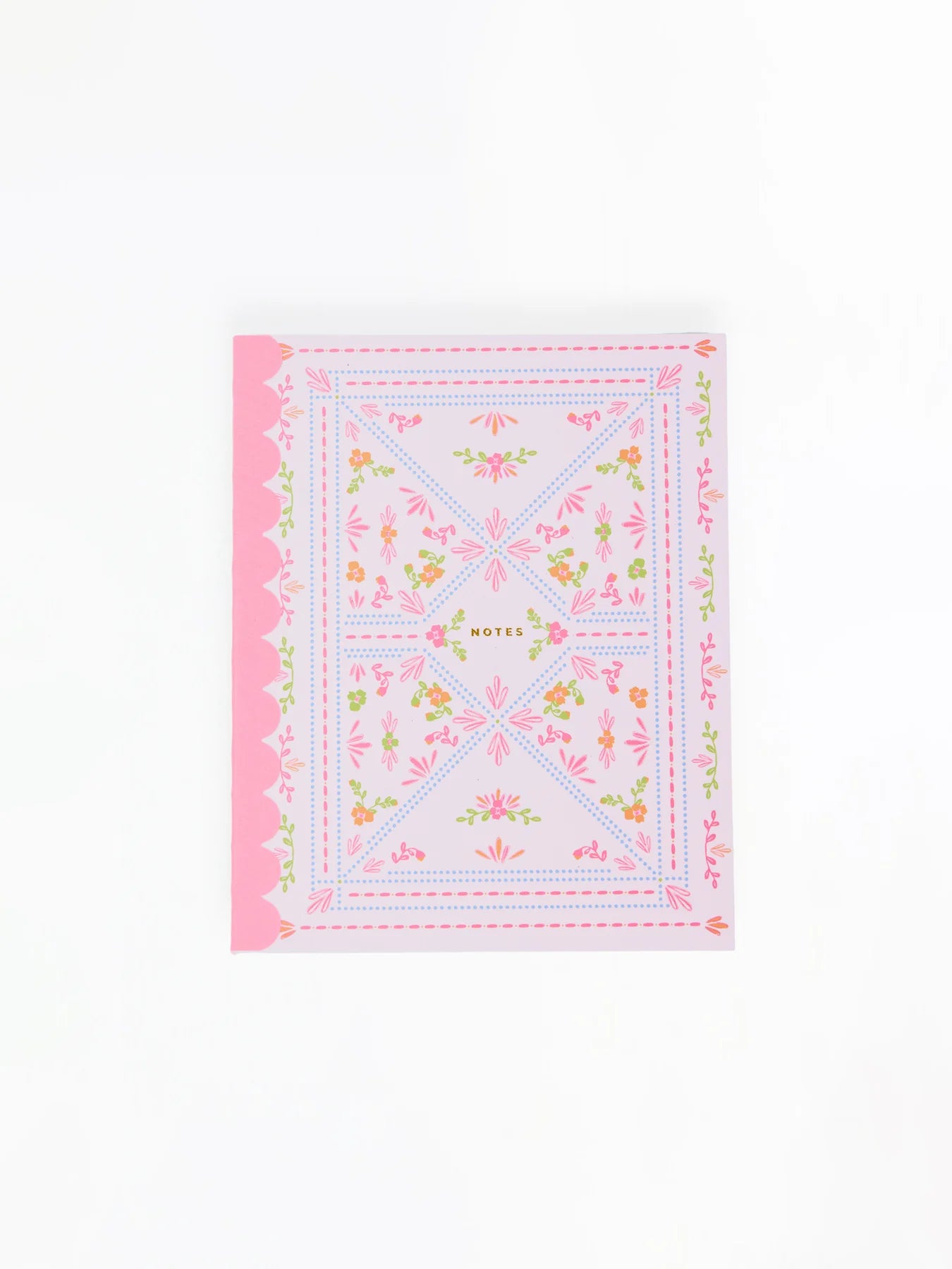 Mary Sqaure Floral Stitch Scalloped Notebook