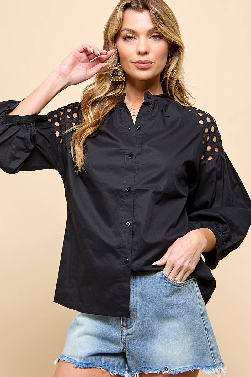 Hollow Sleeved Top