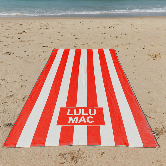 Red Darby Beach Towel