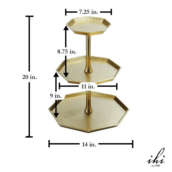 Gilded Octagon Tiered Stand