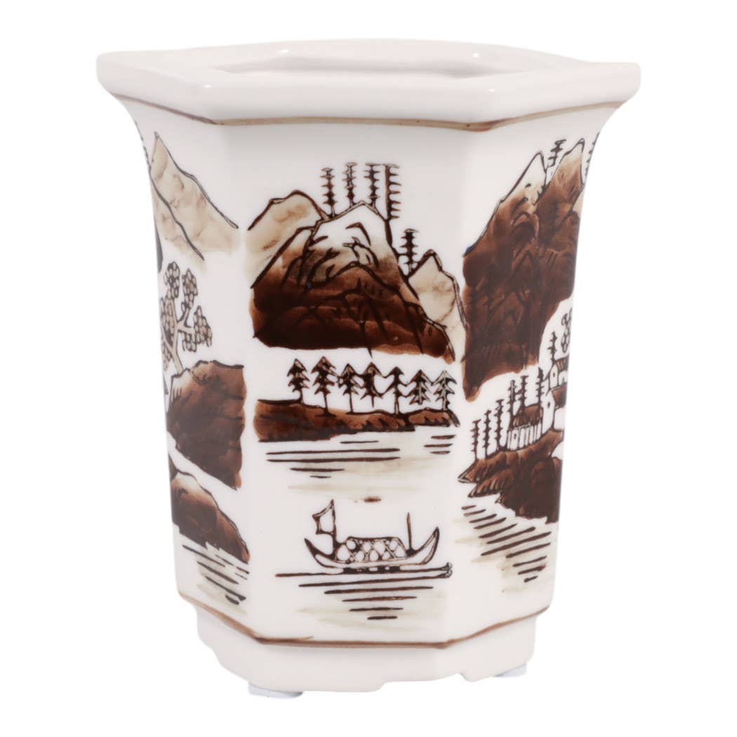 6 oz Brown Cermaic Sage & Eucalyptus Candle